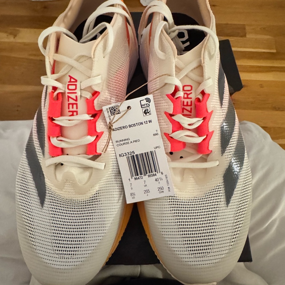 Adidas Adizero Boston Shoes in White and Pink